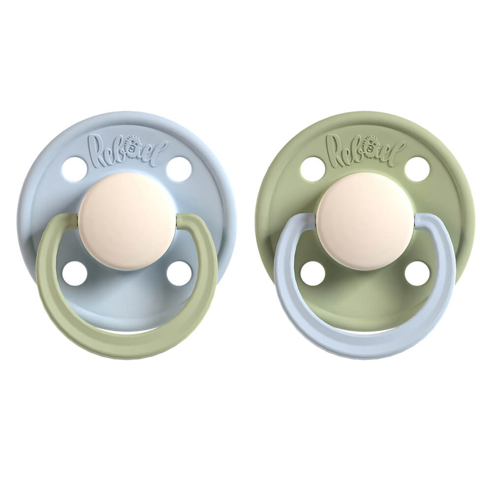 rebael-rebael-pacifier-2-pack-size-2 Cold Pearly Dolphin / Cloudy Pearly Elephant